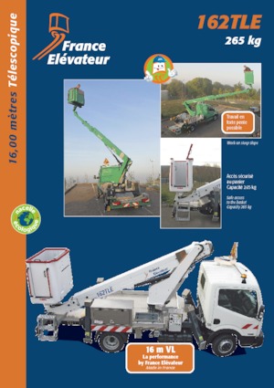 Platformy robocze na wysięgniku teleskopowym mocowane na ciężarówce France Elévateur 162 TLE