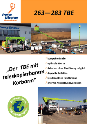 Platformy robocze na wysięgniku teleskopowym mocowane na ciężarówce France Elévateur 283 TBE