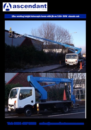Platformy robocze na wysięgniku teleskopowym mocowane na ciężarówce Ascendant A18-13TJ