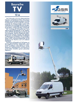 Platformy robocze na wysięgniku teleskopowym mocowane na ciężarówce GSR E120TV Basic