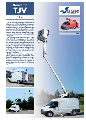 Platformy robocze na wysięgniku teleskopowym mocowane na ciężarówce GSR E140TJV Basic