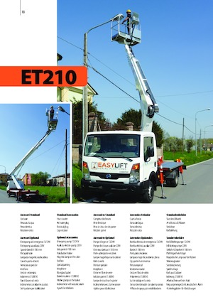 Platformy robocze na wysięgniku teleskopowym mocowane na ciężarówce Easy Lift ET210 