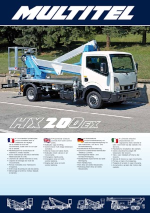 Platformy robocze na wysięgniku przegubowym mocowane na ciężarówce Multitel HX 200 EX