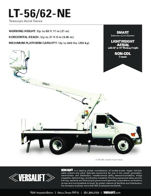 Platformy robocze na wysięgniku teleskopowym mocowane na ciężarówce Versalift LT 56 NE