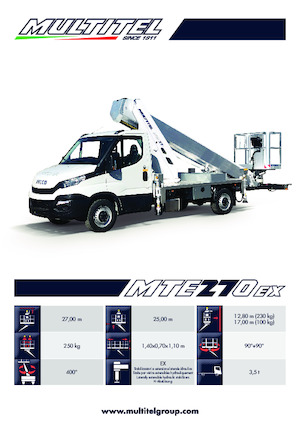 Platformy robocze na wysięgniku teleskopowym mocowane na ciężarówce Multitel MTE 270 EX