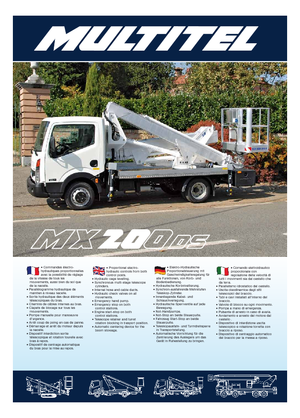 Platformy robocze na wysięgniku przegubowym mocowane na ciężarówce Multitel MX 200 DS