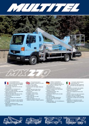 Platformy robocze na wysięgniku teleskopowym mocowane na ciężarówce Multitel MX 270