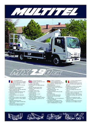 Platformy robocze na wysięgniku przegubowym mocowane na ciężarówce Multitel MX 290 EX 6ton