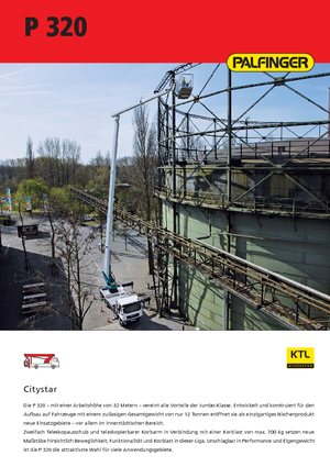 Platformy robocze na wysięgniku teleskopowym mocowane na ciężarówce Palfinger P 320