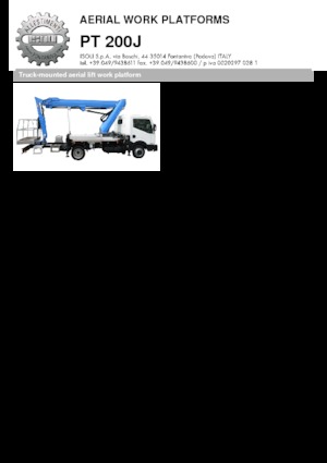 Platformy robocze na wysięgniku teleskopowym mocowane na ciężarówce ISOLI PT200J