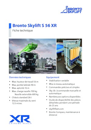 Platformy robocze na wysięgniku teleskopowym mocowane na ciężarówce Bronto Skylift S 56 XR