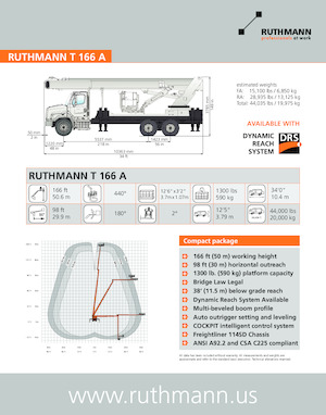 Platformy robocze na wysięgniku teleskopowym mocowane na ciężarówce Ruthmann T-166A
