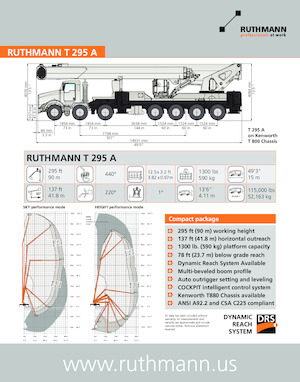 Platformy robocze na wysięgniku teleskopowym mocowane na ciężarówce Ruthmann T-295A