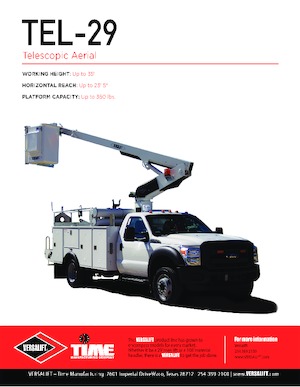 Platformy robocze na wysięgniku teleskopowym mocowane na ciężarówce Versalift TEL-29-N