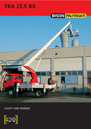 Platformy robocze na wysięgniku teleskopowym mocowane na ciężarówce Bison-Palfinger TKA 23,5 KS