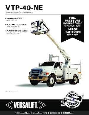 Platformy robocze na wysięgniku teleskopowym mocowane na ciężarówce Versalift VTP-40-NE