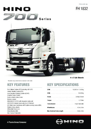 Ciągniki siodłowe Hino 700 FH 1832 4x2