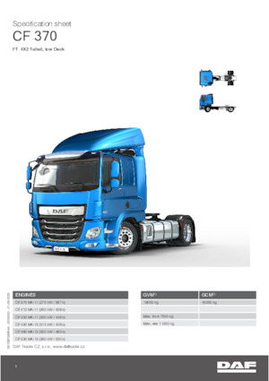 Ciągniki siodłowe DAF CF 370 FT Low Deck