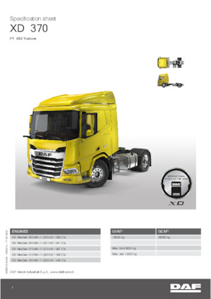 Ciągniki siodłowe DAF XD 370 FT