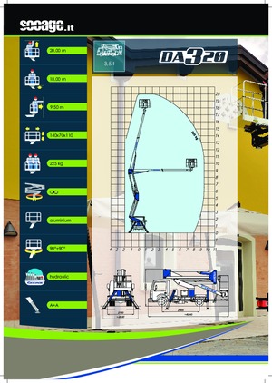 Platformy robocze na wysięgniku przegubowym mocowane na ciężarówce Socage DA 320