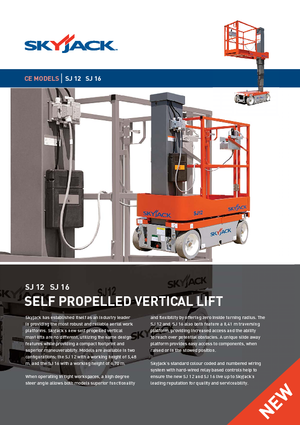 Kołowe platformy robocze z masztem pionowym Skyjack SJ 12