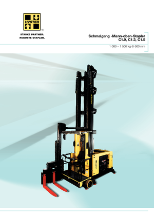 Wózki widłowe do wąskich korytarzy (VNA) Hyster C1.3-80