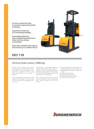 Wózki do kompletacji zamówień Jungheinrich EKS 110