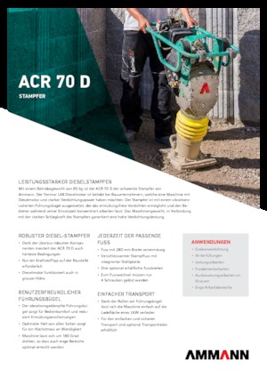 Ubijaki wibracyjne diesel i benzynowe Ammann ACR 70 D (ADS 70)