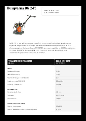 Zacieraczki samojezdne Husqvarna BG 245