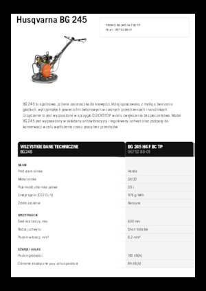 Zacieraczki samojezdne Husqvarna BG 245