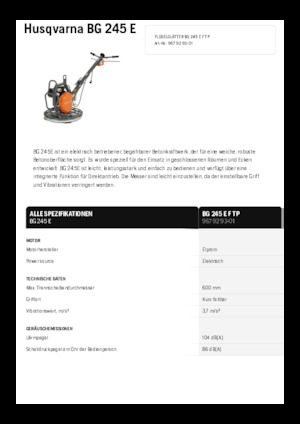 Zacieraczki samojezdne Husqvarna BG 245E