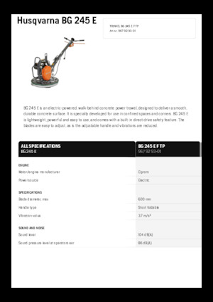 Zacieraczki samojezdne Husqvarna BG 245E