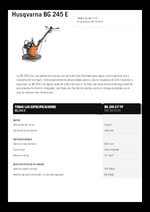 Zacieraczki samojezdne Husqvarna BG 245E