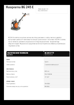 Zacieraczki samojezdne Husqvarna BG 245E