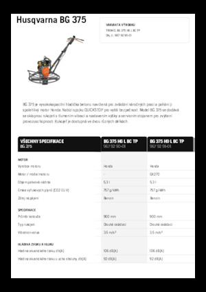 Zacieraczki samojezdne Husqvarna BG 375