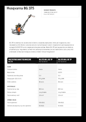 Zacieraczki samojezdne Husqvarna BG 375