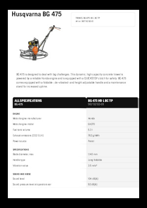 Zacieraczki samojezdne Husqvarna BG 475