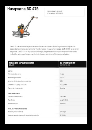 Zacieraczki samojezdne Husqvarna BG 475