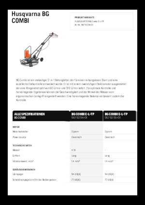 Zacieraczki samojezdne Husqvarna BG COMBI