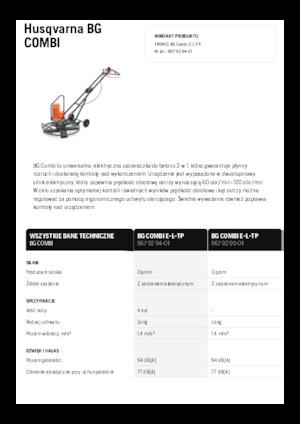 Zacieraczki samojezdne Husqvarna BG COMBI
