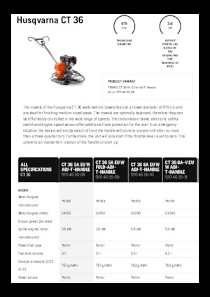 Zacieraczki samojezdne Husqvarna CT 36