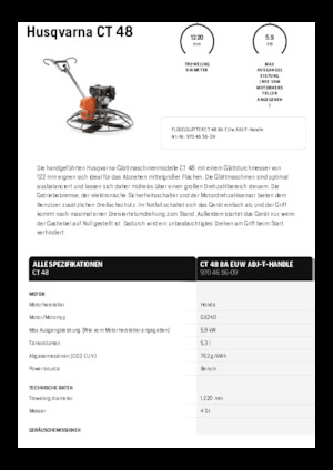 Zacieraczki samojezdne Husqvarna CT 48