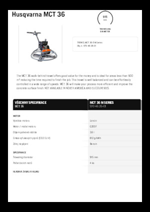 Zacieraczki samojezdne Husqvarna MCT 36