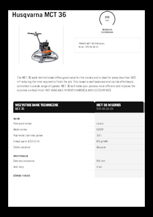 Zacieraczki samojezdne Husqvarna MCT 36