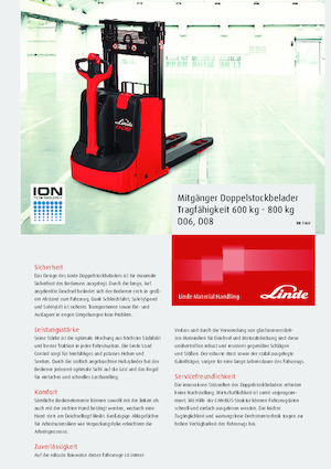 Wózki paletowe elektryczne Linde D06 