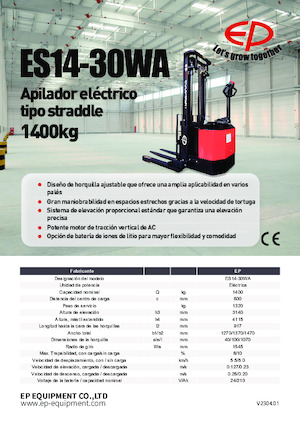 Wózki paletowe elektryczne EP ES14-30WA
