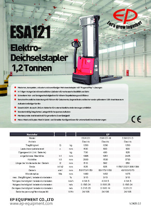 Wózki paletowe elektryczne EP ESA121
