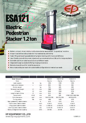 Wózki paletowe elektryczne EP ESA121