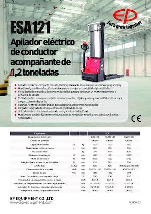 Wózki paletowe elektryczne EP ESA121