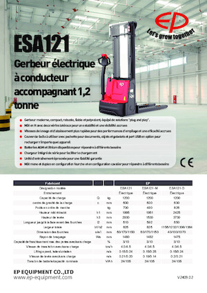 Wózki paletowe elektryczne EP ESA121